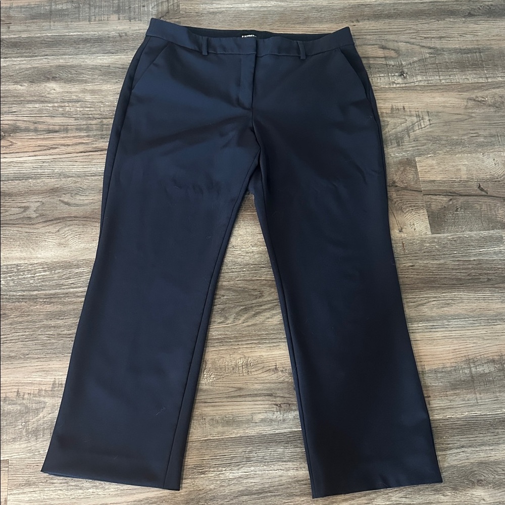 Express Navy mid-rise bootcut Trousers